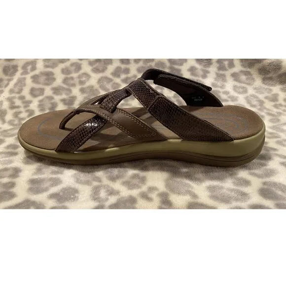 OrthoFeet Clio Women's Arch Support Comfort Sandal - Brown - Size 9 - Picture 7 of 13